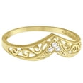 thumbnail image 2 of Antique Style Chevron Diamond Ring 14k Yellow Gold (0.05ct), 2 of 2