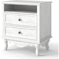 thumbnail image 5 of Large Nightstand with Type-C Charging Station, 2 Drawers & Open Shelf Storage, No Assembly Required - Modern Bedside Table for Bedroom, End Table, 5 of 10