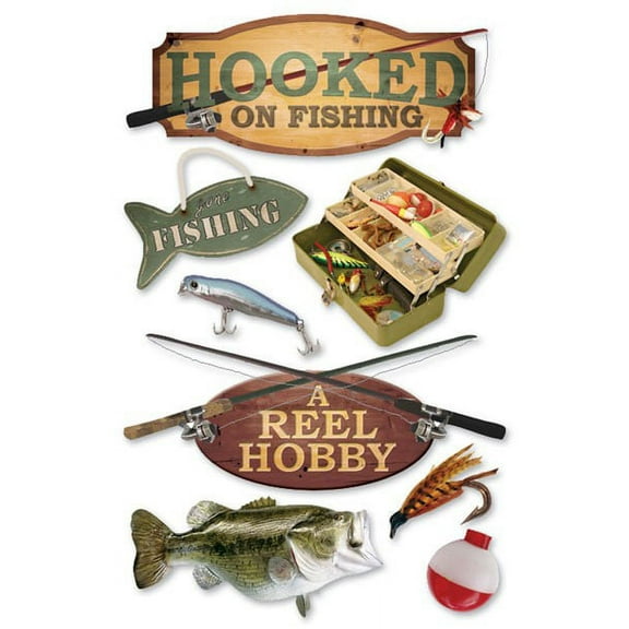 Paper House Productions Hooked on Fishing - 3D Sticker
