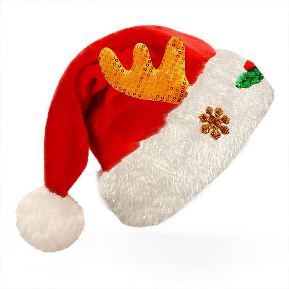 Cheapark Unisex Velvet Santa Hats - Classic Design for All Ages, Festive Headwear for Christmas & New Year