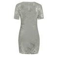 thumbnail image 5 of Bigersell Nightt Dresses for Women Clearance Female V-Neck Short Sleeve Mini Wrap Dress Style D-147 Bridesmaid Dresses Plus Size Summer Dresses , Gray S, 5 of 8