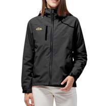 kamemir Winter Coats for Women Jacket Women Waterproof Raincoat Packable Hooded Windbreaker(Black,XXL)