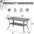 thumbnail image 2 of QISHENSHUI Outdoor Coffee Table with Storage Wicker Patio Coffee Table, Tempered Glass Top Coffee Table for Patio Outside Balcony Porch Deck (Grey), 2 of 8