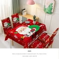 thumbnail image 3 of Christmas Themed Table Cloth Home Party Dining Table tablecloth printed table Cover Printed Tablecloth Holiday Ornament, Red, Santa Claus, 3 of 6