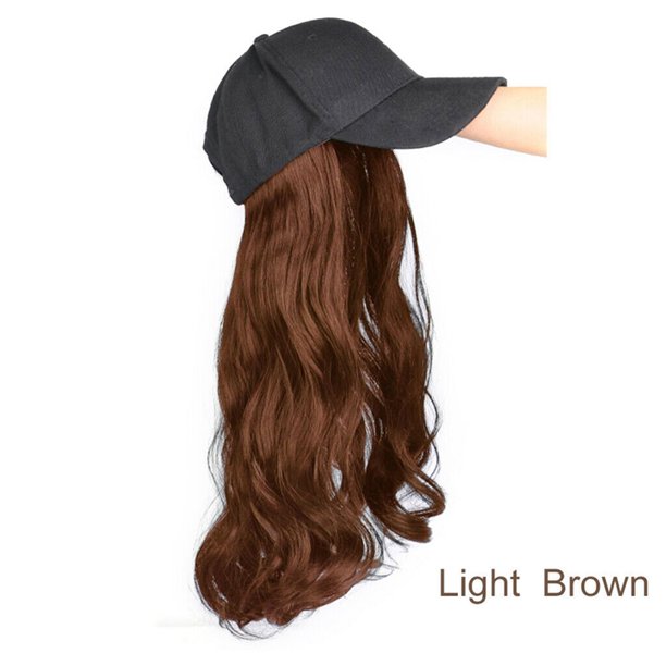 Baseball Hat with Long Curly Wavy Hair Wigs Synthetic Hair Hat for Women Girls New