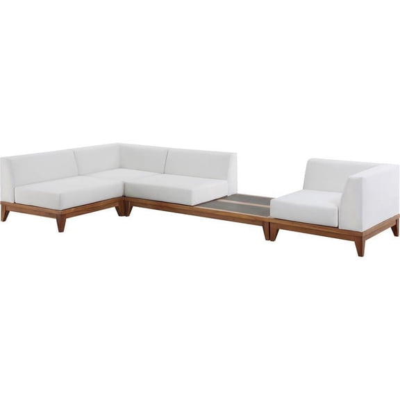 Meridian Furniture Rio Off White Water Resisting Fabric Modular Sectional