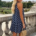 thumbnail image 6 of Jamicy Beach Dress for Women Halter Dress Summer Mini Short Dresses A Line Polka Dot Petite Sundress Flowy Vacation Party Outfits 2026, 6 of 9