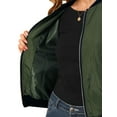 thumbnail image 6 of INSPIRE CHIC Women's Coat Casual Zip Up Bomber Jacket Windbreaker Outerwear with Pockets S Dark Green, 6 of 7