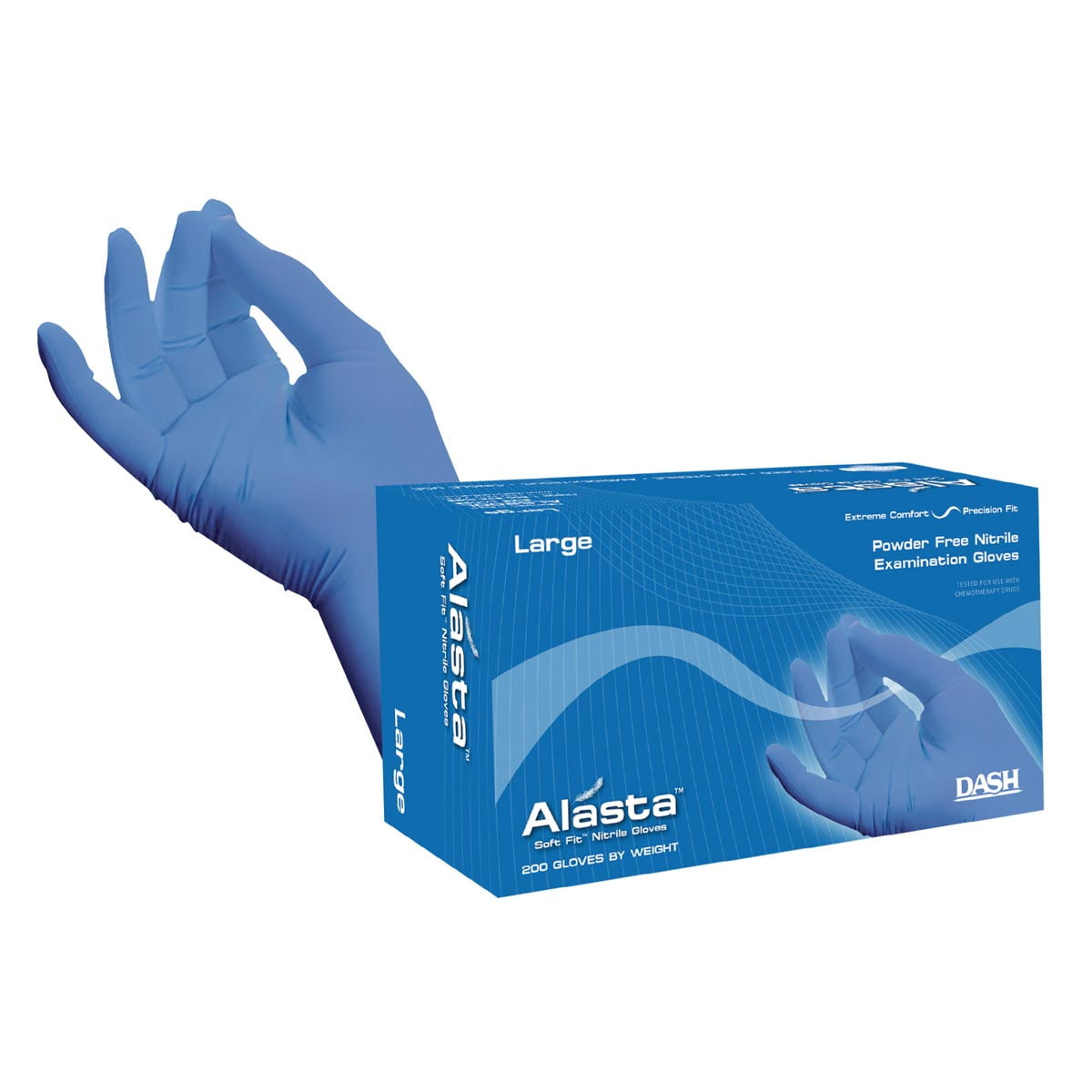 Dash Alasta 200 Nitrile Exam Gloves Violet Blue 3.1 mil Box of