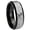 Gray And Black Beveled Edge, variant on Capricorn Zodiac Dome Black And Rose Gold Tungsten Ring 10MM