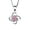 Pink, variant on 925 Sterling Silver Dainty Ginkgo Biloba Shape With 1CT Cubic Zirconia Necklace Symbol of Peace and Hope, Gift for Women Wife Mom