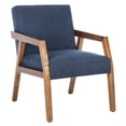 thumbnail image 3 of SAFAVIEH Olyvar Modern Style Wood Arm Accent Chair, Navy, 3 of 7