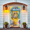 thumbnail image 6 of Easter Door Curtain 71x35 Inch, Spring Festive Door Banner with Bunny Eggs Floral Wreath Design, Hanging Decoration for Wall Garden Room, Easter Party Backdrop, 6 of 6