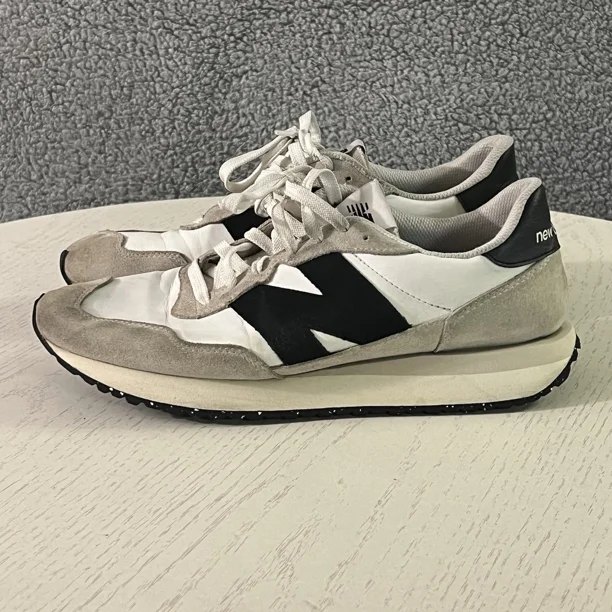 New Balance Shoes Mens 11D White Suede 237 Big Logo Running Lifestyle Sneakers