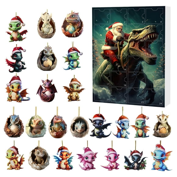 Christmas Home Decor 2024 Christmas Holiday Advent Calendar Advent Calendar Collectible Funny Dinosaur Set Commemorative Collectible Christmas Home Decor