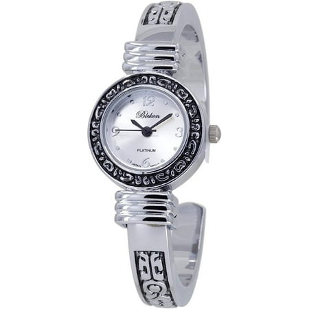 Blekon Collections Japanese Quartz Unique Designed Bezel 23mm Case Metal Solid Cuff Bangle Watch