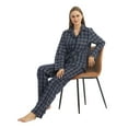 thumbnail image 3 of LNFINTDO Women's Pajamas Set Long Sleeve Cotton Pajama for Women Soft Pjs Set, Navy Stripes, Small, 3 of 7