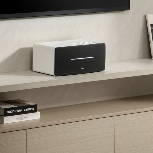 Edifier D12 Tabletop Desktop Stereo Bluetooth Speaker- White