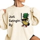 thumbnail image 2 of Gibobby Tops Mujeres Casual Suéter casual de manga larga con cuello redondo y estampado de Just Swingin By para mujer (Beige, M), 2 of 4