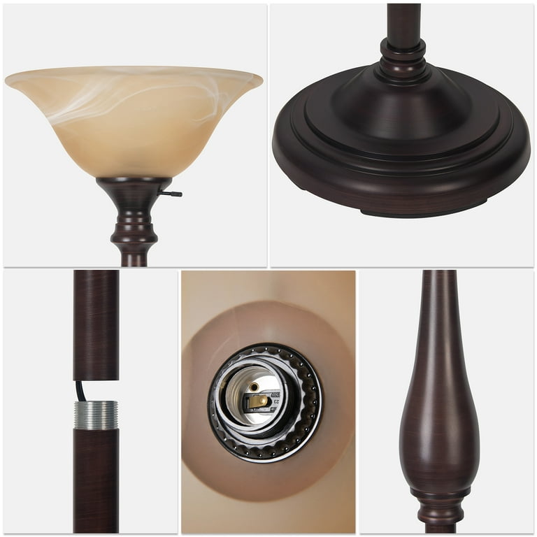HonoDing Torchiere Floor Lamp with Glass Shade photo 7
