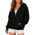 thumbnail image 2 of CFXNMZGR Women Hoodies Pullover Women's 2026 Spring Zip Up Y2K Hoodies Casual Long Sleeve Sweatshirts Fall Winter Track Jackets with Pockets (Black,3XL), 2 of 6