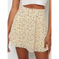 thumbnail image 4 of Women'S Summer Flowy Mini Skirt Basic Casual High Waisted Flared Mini Beach Skirts Yellow S, 4 of 9