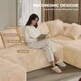 thumbnail image 3 of Daluvenix 131" Modular U-Shaped Sectional Sofa, Oversized Corduroy Couch with Double Chaise, Brown, 3 of 11