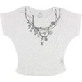 thumbnail image 1 of dELiA*s Womens Neck Chain Graphic T-Shirt, White, Small, 1 of 2