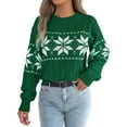 thumbnail image 3 of KHONTS Sweater Christmas for Women Turtleneck Long Sleeve Knit Sweaters Casual Loose Holiday Jumper Tops Winter Outfits B-Green S, 3 of 4