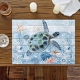 thumbnail image 2 of Ocean Turtle Placemats for Dinning Table Set of 6, Blue Coral Coastal Starfish Nautical Shell Burlap Kitchen Place Mats Waterproof Cloth Table Mats, Indoor Outdoor Placemats Easy Clean Dinner Decor, 2 of 8