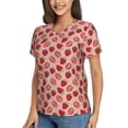 thumbnail image 2 of Xecao Strawberries for Women's V-Neck T-Shirts-Elegant Half-Sleeve Tops Perfect for Summer-3X-Large, 2 of 5