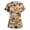 #05Camel, variant on Womens Scrub Tops Cute Cartoon Animal Print Nurse Vet Pediatric Shirt Comfort Plus Size Summer Outfits Blue M