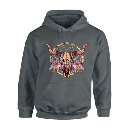 Women Hoodie Skull Awkward Styles Cow Skull Hooded Sweatshirt Dia de los Muertos Gifts for Women Day of the Dead Hoodie for Men Skull Sweatshirt Sugar Skull Hoodie Sweater Cow Skull Sweater Dreamcatcher Skull Hoodie ()