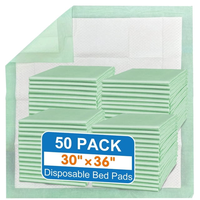Almohadillas desechables MILDPLUS de 30 x 36 pulgadas, 50 unidades, para incontinencia