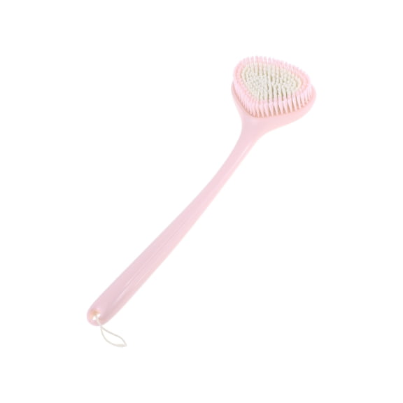 Unique Bargains 1 Pc Long handle Bath Brush Body Scrubber for Bathroom 16.14"x4.72"x1.57" Pink
