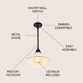 thumbnail image 2 of JONATHAN Y 12.25" 1-Light Indoor/Outdoor Iron LED Pendant, by  - 12.25 White/Black, 2 of 5