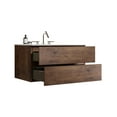 thumbnail image 2 of 36" Wall Mount Walnut Bathroom Vanity with Ceramic Sink with Three Faucet Holes, Large Storage Floating Bathroom Vanity for Modern Bathroom, Pre-assembled, 2 of 5