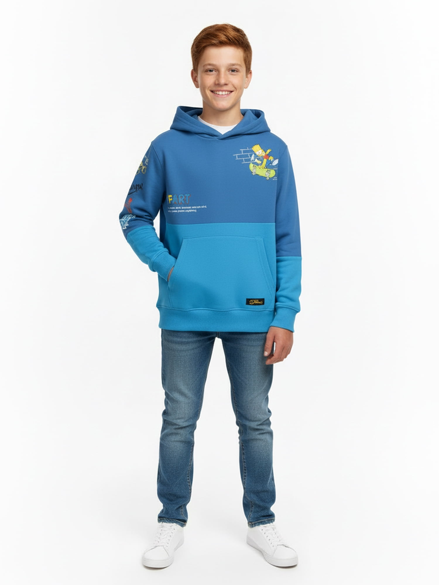 The Simpson’s Boy’s Colorblock Fleece Graphic Hoodie, Sizes 4-18