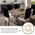 thumbnail image 3 of Black Chair Back Cover for Dining Room Set of 6, Solid Color Farmhouse Black Removable Kitchen Chair Slipcovers, Washable Seat Protector for Restaurant Party Banquet Wedding Décor, 3 of 9