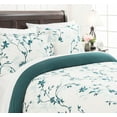 thumbnail image 2 of Chanasya Luxurious 3-Pieces Teal Blue Floral Duvet Bedding Sets, Queen, 2 of 3