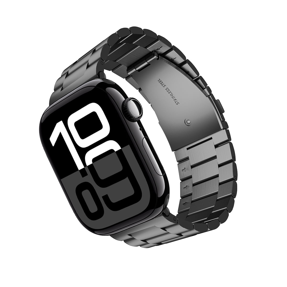 ARTCHE Watch Band for Apple Watch 46mm 49mm 45mm 44mm 42mm, Compatible with iwatch Band Series 10/Ultra 2/Ultra/9/8/7/6/SE/5/4/3/2/1, Stainless Steel Straps for Adjustable Wristband , Black