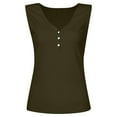 thumbnail image 4 of Blouses pour Femmes Débardeur Col en V Sans Manches Boutonné Décontracté, 4 of 6