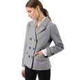 thumbnail image 4 of Abrigo de doble botonadura de lana para mujer Inspire Chic, invierno, talla 3XL, gris, 4 of 8