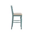 thumbnail image 2 of Riverbay Furniture 30" Transitional Wood & Fabric Bar Stool in Blue/Cream, 2 of 10