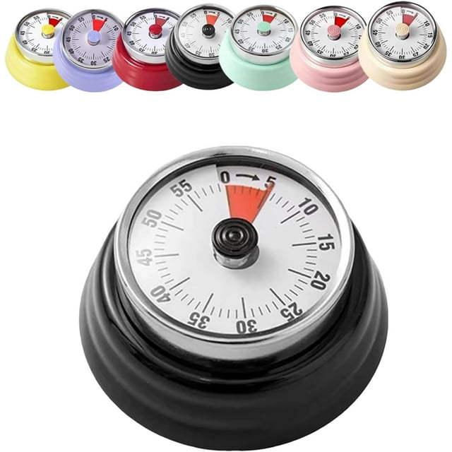 75db Loud Mechanical Timer, Mechanical Timer for Cooking, Durable and Portable Cooking Accessory with Loud Alarm, Easy to Read and Louder Alarm for Home (Black)
