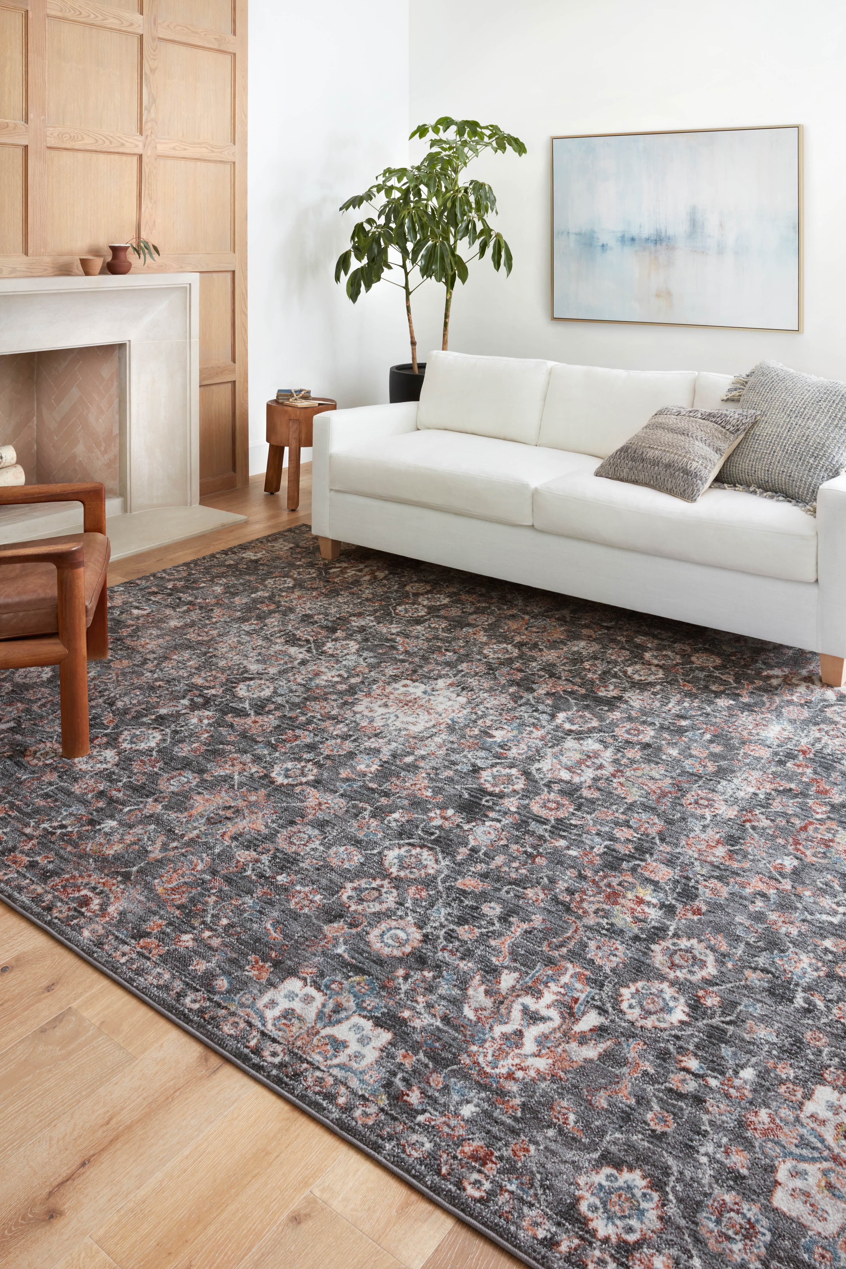 Loloi Cassandra Collection CSN-03 Charcoal / Rust Oriental Area Rug 2'-6" x 7'-9"