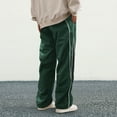thumbnail image 6 of Men's Baggy Track Pants Y2K Streetwear Pants Drawstring Letter Pockets Casual Lounge Trousers Dark Green 2XL, 6 of 9