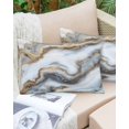 thumbnail image 6 of Modern White Gold Throw Pillow Cover 12 x 20 Inch Decorative Pillow Cover Abstract Geometric Marble Printed Lumbar Pillowcase Seasonal Rectangle Cushion Case for Couch Sofa Bed Living Room, 6 of 7