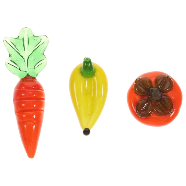 EeaseMX 1 juego de adornos de vidrio para escritorio con frutas y verduras, accesorios para fotografía de micropaisajes