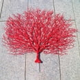 thumbnail image 3 of Plantas artificiales de plástico con ramas de coral realistas y flores falsas. Rojo (sin base), 3 of 9